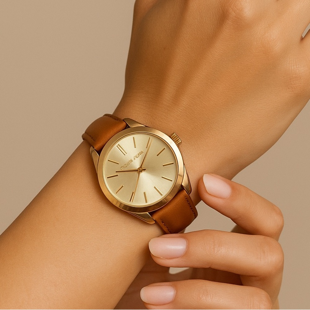 Michael Kors Woman MK2465 watchstrap, Gold, Brown.